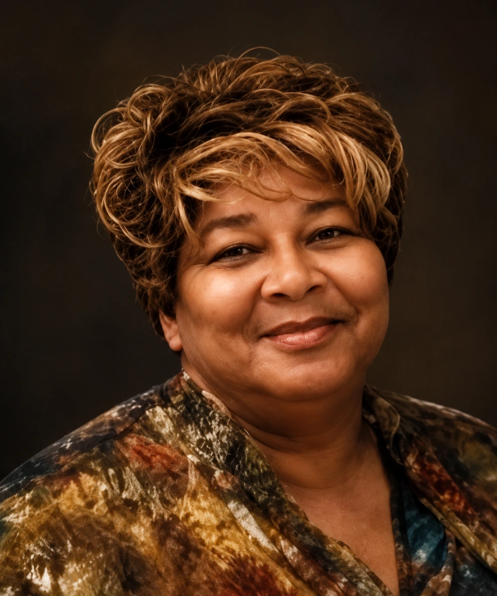 Restored portrait of Eunice Pree, owner of Pree's Kitchen in Fayette, Mississippi
